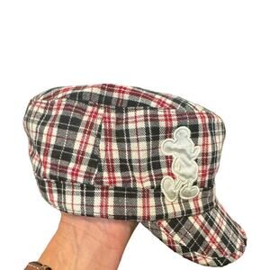Disney Parks Mickey Mouse Disney Plaid Newsboy Hat Stretch Cadet Cap Adult